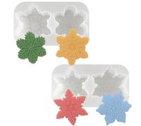 Huraoerrrr Moldes de Silicona de Navidad de 2 Piezas Moldes de Vela en Forma de Copo en Forma de Nieve antiadherentes para Manualidades de Resina epoxi de Bricolaje