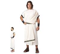 Huraoerrrr Toga Cosplay Costume Men Ancient Roman Greek 45x30 con disfraz de soldado retro suave con pulseras de cinturón para fiesta (XL)