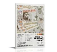 HUREYW I RH Burna Boy - Póster gigante africano para pared, diseño de portada para dormitorio, póster artístico de pared, 20 x 30 cm, estilo marco