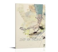 HUREYW I RH Póster de Barco de Teseo para pared, diseño de cubierta para dormitorio, póster artístico de pared de 50 x 75 cm, estilo marco