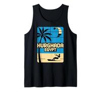 Hurghada, Egipto, Playa y Desierto de Kiteboarder, Mar Rojo Diversión Camiseta sin Mangas