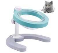Hurifeng Cuenco elevado para gatos de altura ajustable, comedero elevado giratorio de 360° con inclinación de 15°, plato hondo transparente, soporte antideslizante para gatos, perros pequeños
