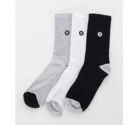 Hurley 1/2, 3Pk Mens Icon Terry Crew Hombre, Grey/wht/black, 42