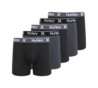 Hurley 5 Pack Stretch Boxer Briefs Ropa Interior de Hombres, Negro/Castlerock, L