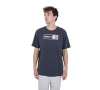 Hurley Evd Box Waves SS Camiseta, Negro Jaspeado, XXL para Hombre