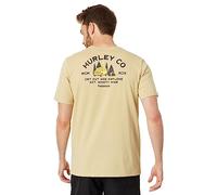 Hurley Evd Explr Campin SS Camiseta, Crema de Arce, M para Hombre