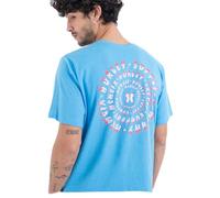 Hurley Evd Hot Fire SS Camiseta, Bliss Blue Htr, S para Hombre