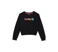 Hurley Girl's One and Only Crewneck Sweatshirt (Big Kids) Black MD (8-10 Big Kid)