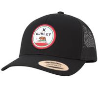 Hurley Gorra de camionero para hombre, gorra de béisbol de malla de ala plana y sombreros para hombre con cierre ajustable a presión, Negro/Blanco, talla única
