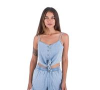 Hurley Jackson Tank Camiseta de Tirantes Anchos, Azul, M para Mujer