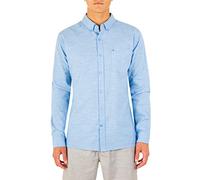 Hurley M One and Only LS Camisa de Manga Larga, Hombre, Azul (Blue Ox), S