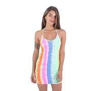 Hurley Mini Vestido Halter arcoíris Degradado Informal, Rojo (Watermelon), S para Mujer