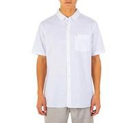 Hurley One and Only Textured Short Sleeve Button Up Camisa Abotonada, Blanco, Medium para Hombre