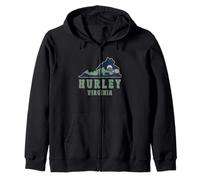 Hurley Outdoors Evergreen Senderismo Virginia State Map Retro Sudadera con Capucha