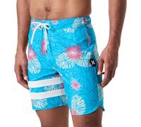 Hurley Pantalón Corto para Hombre - Phantom-Eco Block Party 18', Verde Azulado tahitiano, W38