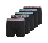 Hurley Paquete de 5 calzoncillos tipo bóxer elásticos estándar para hombre, color negro/brillante