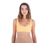 Hurley Solid Soft Scrunch Pull on Top Parte Superior de Bikini, Sunrise, S para Mujer