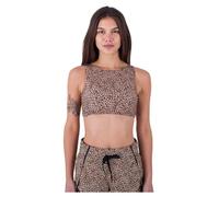 Hurley Parte Superior del Bikini Mujer - MAX Leopard High Neck 2 Way