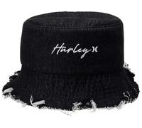 Hurley Sombrero para Mujer con diseño de Cubo Olivia Frayed Denim Sun Hat, Negro, Talla única