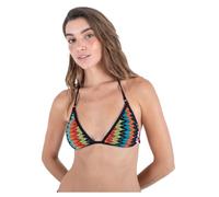 Hurley Top Bikini Mujer - Chevron Knit Correa De Hombro Tri Negro Multi