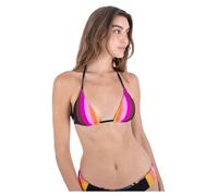 Hurley Fiji Fantasy Rvsb-Top de Bikini Parte Superior, Negro/Floral, L para Mujer