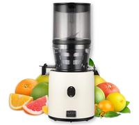 HUROM Extractor de Zumos y Verduras de Prensado en Frío, Tecnología Slow Squeezing 43 rpm, Filtros Multifunción, Jarra de 2 L, Limpieza Fácil, Materiales sin BPA, Color Avorio
