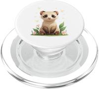 Hurón con Flores y Mariposas Naturaleza PopSockets PopGrip para MagSafe