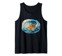 Hurón monta en Koi Rainbow Wave Camiseta sin Mangas