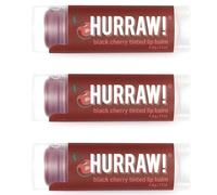 Hurraw! Bálsamo Labial con Tinte Cereza, Pack de 3: (Tinte Rojo Puro) Orgánico, Vegano Certificado, Cruelty Free y Sin Gluten. 100% Ingredientes Naturales. Sin Abejas, Soja ni Palma.