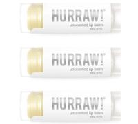 Hurraw! Bálsamo Labial Sin Aroma, Pack de 3 - Orgánico, Vegano Certificado, Cruelty Free y Sin Gluten. Non-GMO. 100% Ingredientes Naturales. Sin Abejas, Soja ni Palma.
