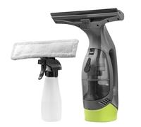 Hurricane ClearVac - Limpiador de ventanas, recargable con 30 minutos de tiempo de funcionamiento, escobilla de goma grande y botella de spray de alta calidad incluida con paño de microfibra, para