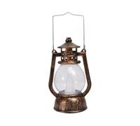 Hurricane Light Portable Battery Powered Storm Light Retro Bronze Oil Lamp for Home Bar Garden Campi