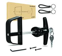 Hurrikom Kit de cerradura de manija en T para puerta de cobertizo, incluye 2 llaves, 2 tornillos, llave Allen, tallo de 4-1/2 pulgadas, cerradura de cobertizo, cerradura de puerta de granero, cerradura de casa de juegos y cerradura de gallinero (negro)