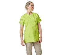 Hurry Jump Casaca Sanitaria Mujer Bata Enfermera Bata Laboratorio Médico Manga Corta con Botones De Presión y Bolsillos Verde Lima - M