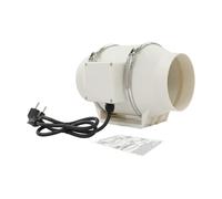 Hurrylying Ventilador de conducto de sangre, ventilador de conducto de 125 mm, ventilador de canal ABS, 40 W potente, brazo de dispositivo, para baño, cocina, oficina, fácil montaje