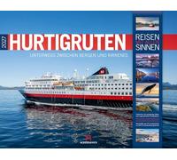 Hurtigruten Kalender 2027 | Unterwegs zwischen Bergen und Kirkenes: Stilsicherer Norwegen-Kalender im großen Querformat (54x42 cm) | Kreuzfahrtroute