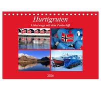 Hurtigruten - Unterwegs mit dem Postschiff (Tischkalender 2026 DIN A5 quer), CALVENDO Monatskalender: Für die einen ist es die "schönste Seereise der ... wundervollste Art Norwegen kennenzulernen.