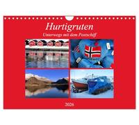 Hurtigruten - Unterwegs mit dem Postschiff (Wandkalender 2026 DIN A4 quer), CALVENDO Monatskalender: Für die einen ist es die "schönste Seereise der ... wundervollste Art Norwegen kennenzulernen.