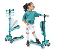 Hurtle Patinete niñas 3 Ruedas, Juguetes niños 2 años en adelante, con Asiento abatible, Altura Ajustable, monopatin 2 en 1, Luces Intermitentes, Color Rosa