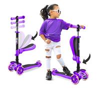 Hurtle Patinete Niño, Patinete 3 Ruedas, Patines Infantil Plegable con Altura Ajustable, Bandeja Antideslizante LED Ruedas Luminosas, Scooter para Niña/Niño de 2 a 12 Años