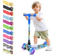 Hurtle Patinete para niños pequeños con Ruedas LED - Micro Patinete para niños de 2 a 5 años, Manillar Ajustable (25 - 28,55"), diseño Ligero de 3 Ruedas, Bandeja Antideslizante, diversión Interior/