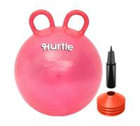 Hurtle Skippyball Juguetes - Bolas hinchables Niños 3-6 Años, 45 cm con asa, Bomba de Aire y 4 Sombreros de obstáculo - para Niñas y Niños - Ideal para Equilibrio y Motor Interior y Exterior - Rojo