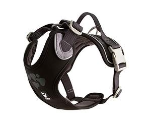 Hurtta Weekend Warrior - Arnés para perro con estampado de relector 3M, color negro cuervo 45 - 60 cm (mediano)