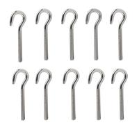 huruirui 10pcs Tornillos de Gancho M5 Anillos de Elevación Acero Inoxidable 304 Tornillo Argolla Mango largo Pernos de Ojo para Fijación de Suspensión