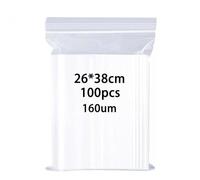 huruirui 26X38cm Bolsas Plastico Transparente 100pcs 160μm Espesar Bolsas Autocierre Transparente Que se Volver a Sellar Bolsa Grandes Almacenamiento Aplican Almacenar Nueces Granos Vestimenta