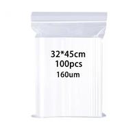 huruirui 32X45cm Bolsas Plastico Transparente 100pcs 160μm Espesar Bolsas Autocierre Transparente Que se Volver a Sellar Bolsa Grandes Almacenamiento Aplican Almacenar Nueces Granos Vestimenta