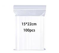 huruirui Bolsas Plastico Pequeñas 15x22cm 100pcs Bolsas Plastico Transparente Bolsa de Cremallera Bolsa Autocierre Que se Pueden Volver a Sellar Aplican a Almacenar Artículos pequeños 100μm