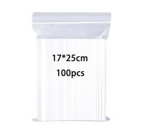 huruirui Bolsas Plastico Pequeñas 17x25cm 100pcs Bolsas Plastico Transparente Bolsa de Cremallera Bolsa Autocierre Que se Pueden Volver a Sellar Aplican a Almacenar Artículos pequeños 100μm