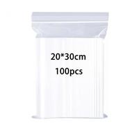 huruirui Bolsas Plastico Pequeñas 20x30cm 100pcs Bolsas Plastico Transparente Bolsa de Cremallera Bolsa Autocierre Que se Pueden Volver a Sellar Aplican a Almacenar Artículos pequeños 100μm