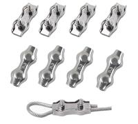 huruirui M2 Presillas Cable Acero Abrazaderas De Cable 304 Inoxidable Dúplex Clips Wire Rope Clips Tensor Cuerda Tendedero Para Cable De Acero 2mm Cuerda 8pcs